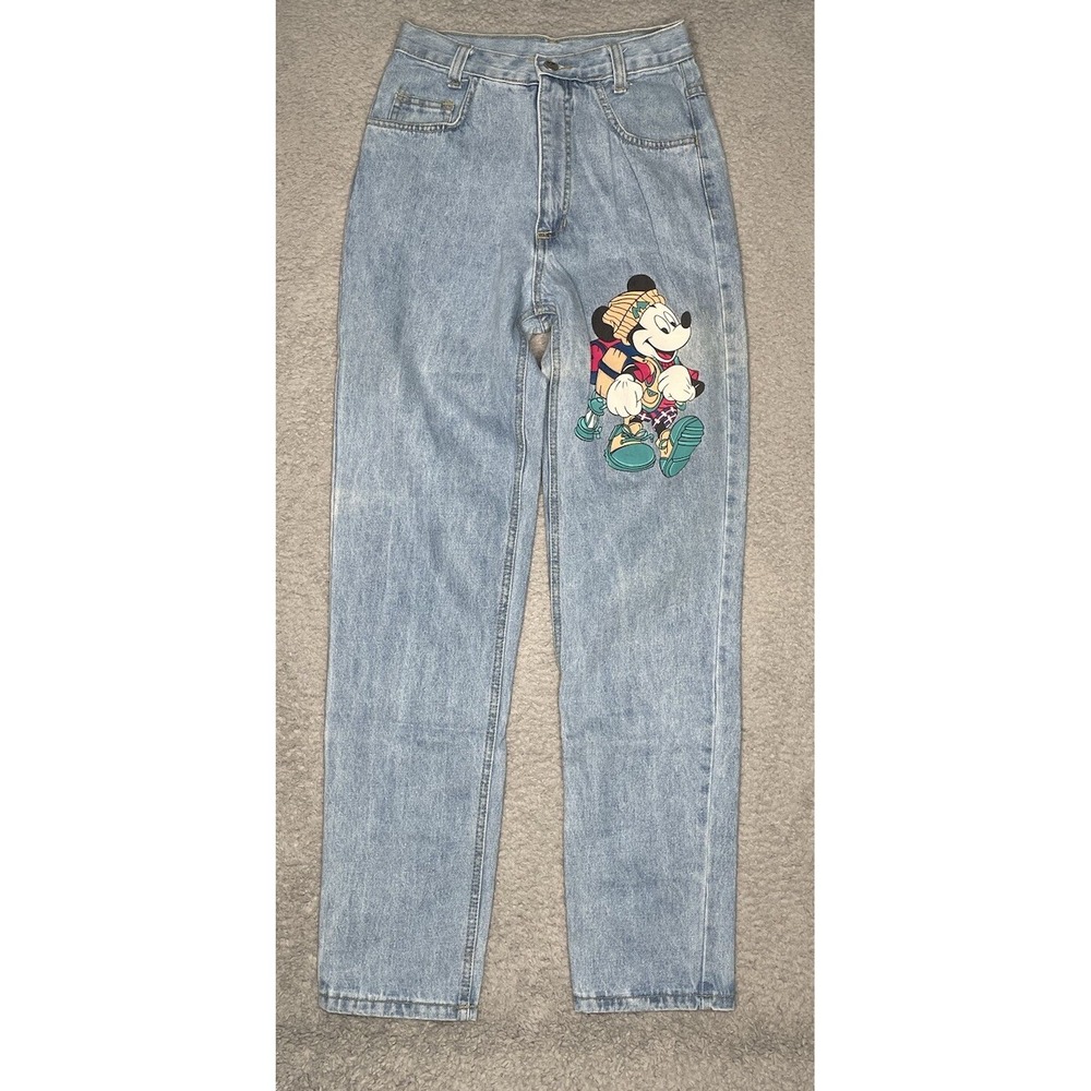 Vintage 90s Disney Mickey Mouse Jerry Leigh Jeans Womens Sz 5 Blue Straight Fit‎